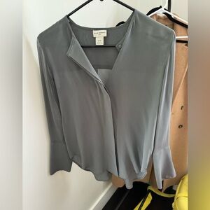 Club Monaco Silk Grey Blouse XS